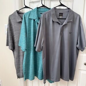 Greg Norman Collection Gray and Teal Polo Shirts